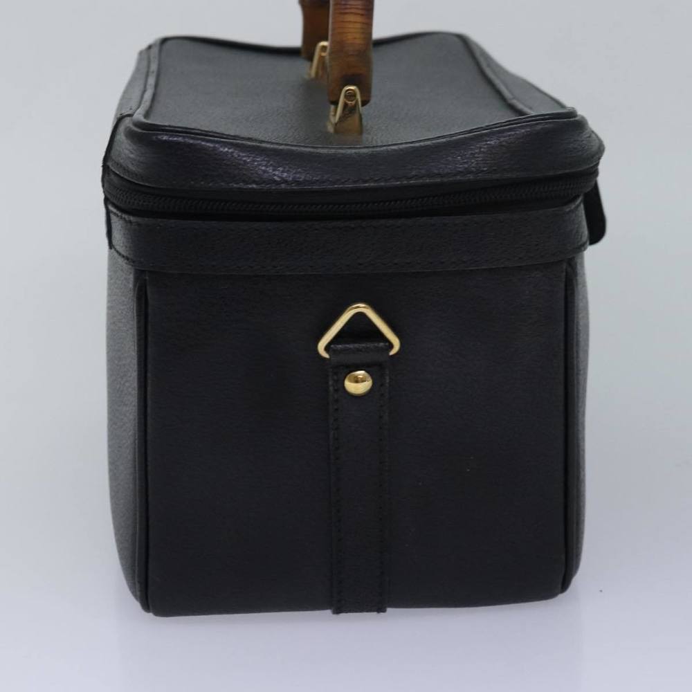 GUCCI Bamboo Vanity Hand Bag Leather 2way Black 013 2122 2491 Auth ar12149 - Picture 3 of 16